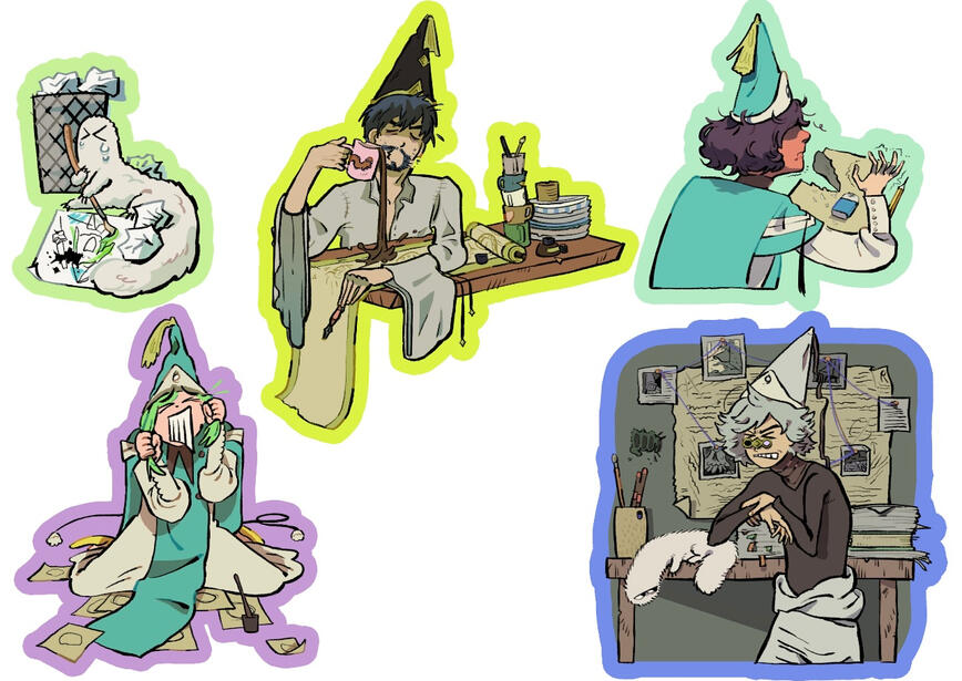 Sticker designs for witch hat atelier. 2024