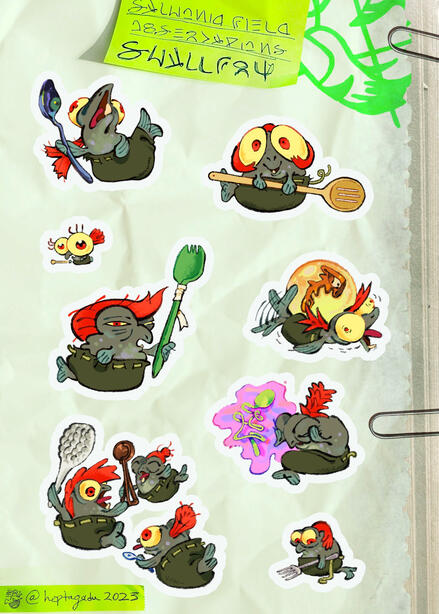 Sticker sheet of smallfry from Splatoon 3. 2023