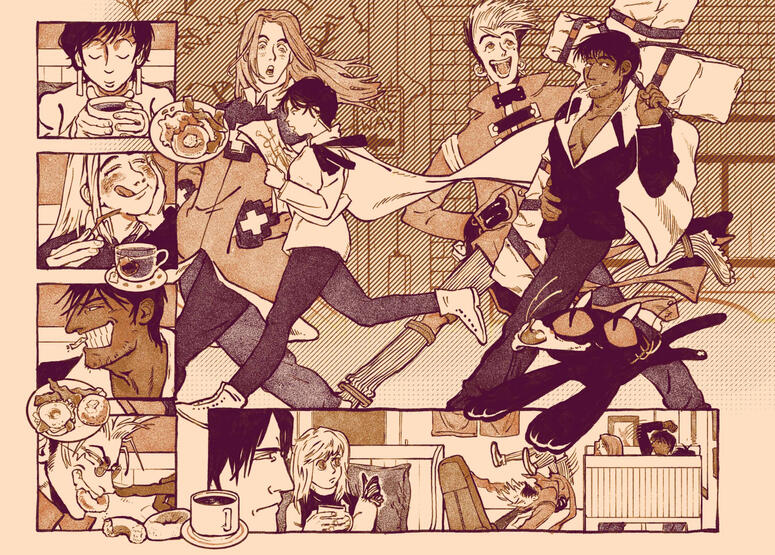 trigun comic spread. 2024